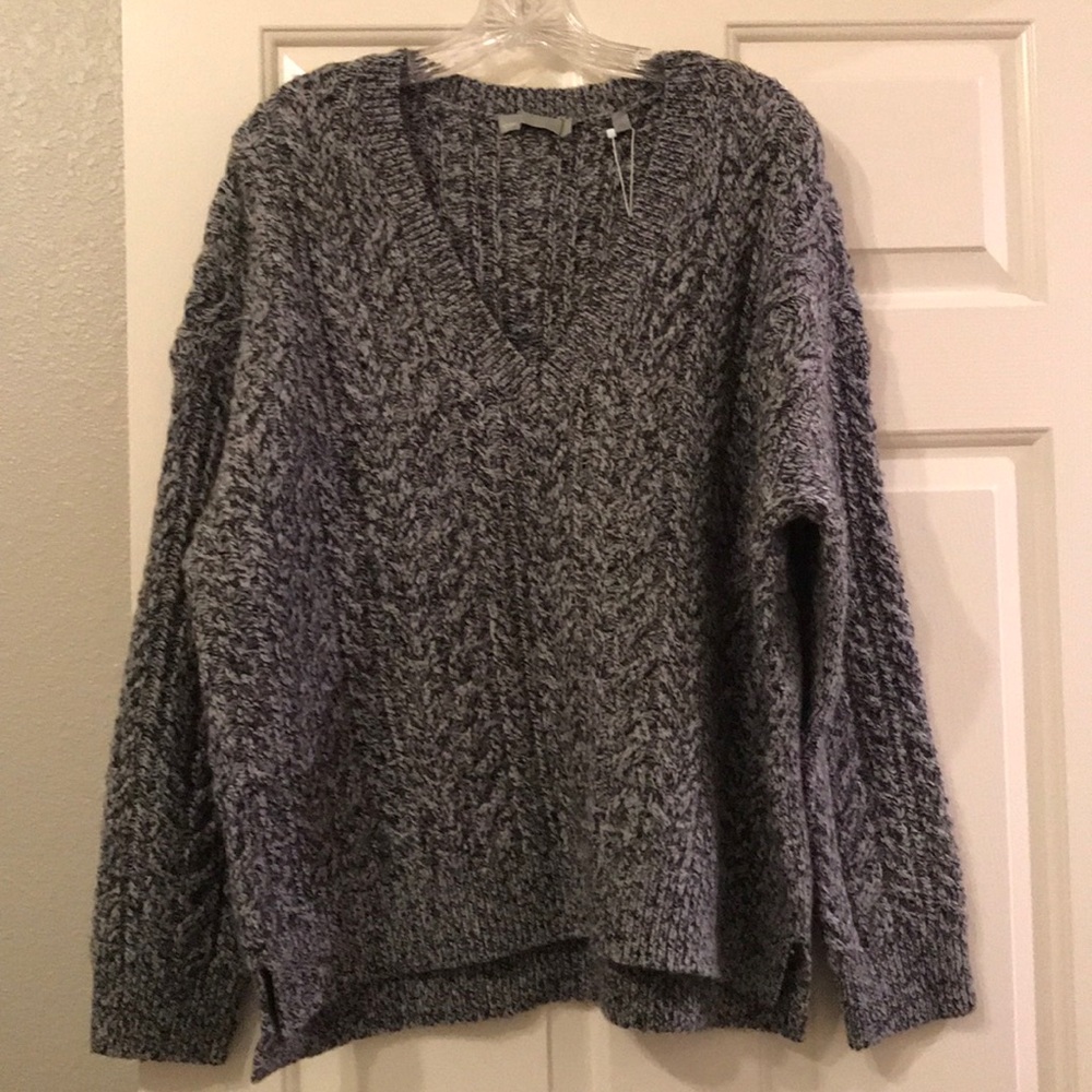 Vince cable knit v-neck